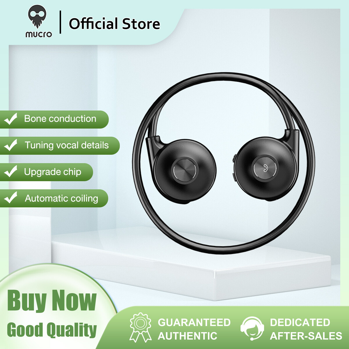 Mucro M1S Bone Conduction Stereo Vibrator Speaker Bluetooth Earphones ราคา 816 บาท*ส่งฟรี