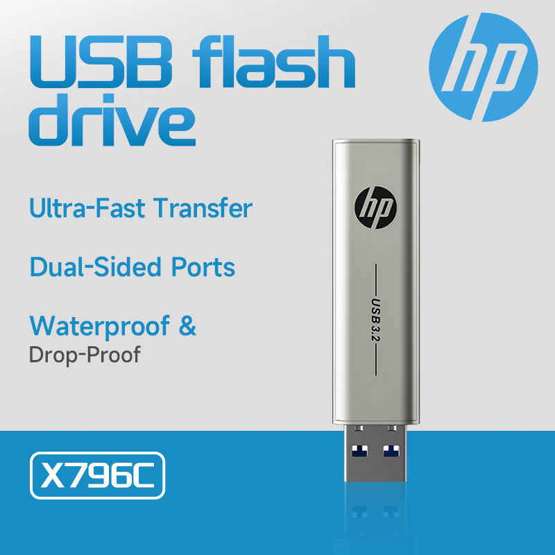 HP Ultra-Fast Transfer Dual-Sided Ports USB Drive Waterproof & Drop-Proof X796C ราคา 550 บาท*ส่งฟรี