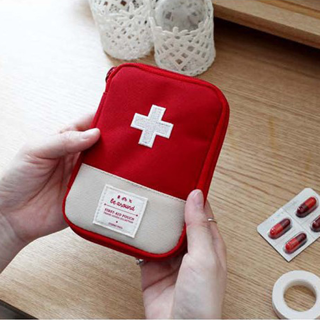 Túi thuốc cầm tay mini dễ thương bộ dụng cụ sơ cứu bộ dụng cụ cấp cứu y tế túi đựng thuốc gia dụng ngoài trời