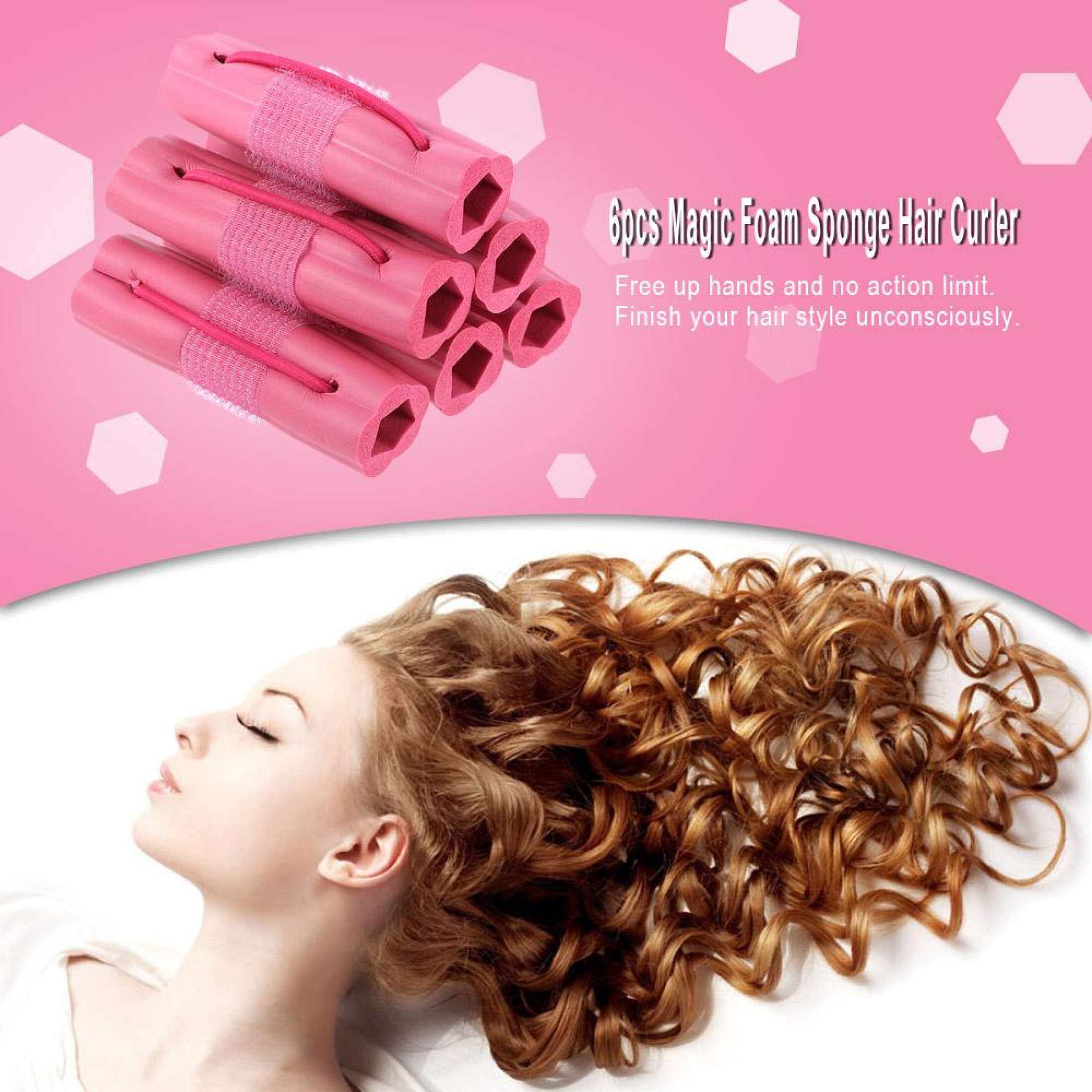 WholeSky】6pcs Magic Foam Sponge Hair Curler DIY Fashion Wavy Hair Travel  Home Use Soft Hair Curler Rollers Styling Tools | Lazada
