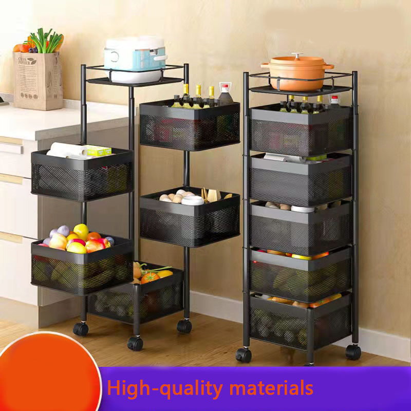 Gambar Square movable and rotating multi layer storage rack vegetable rack access rack ???Rack