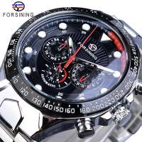 Đồng Hồ Nam Thời Trang Màu Xanh Forsining Bán Chạy Đai Thép Thể Thao Đồng Hồ Cơ Tự Động Chống Nước 3 Mặt Số Phụ Ngày Trong Tuần Relogio Masogio. Quà Tặng Nam