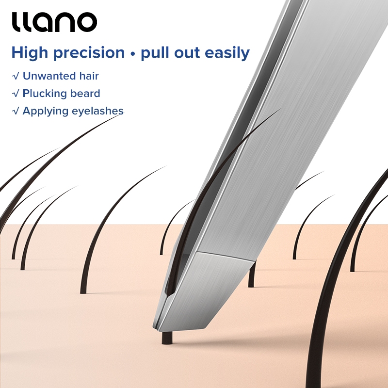 Llano nhíp nhổ lông mày kẹp lông mày bằng thép không gỉ dụng cụ trang điểm tẩy lông mi