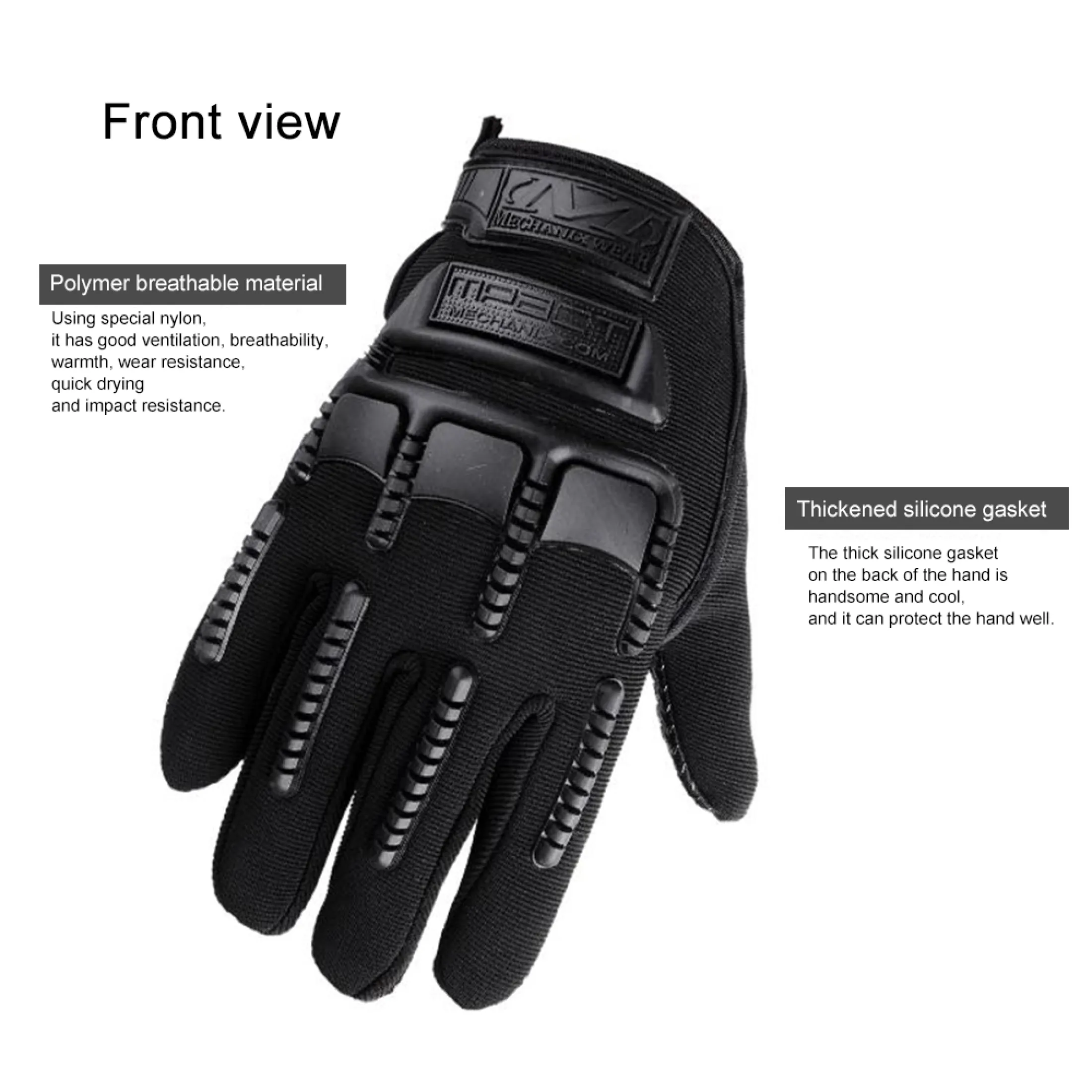 1 Pair Sports Gloves Riding Silicone Gasket Anti Slip Tactical Half Finger