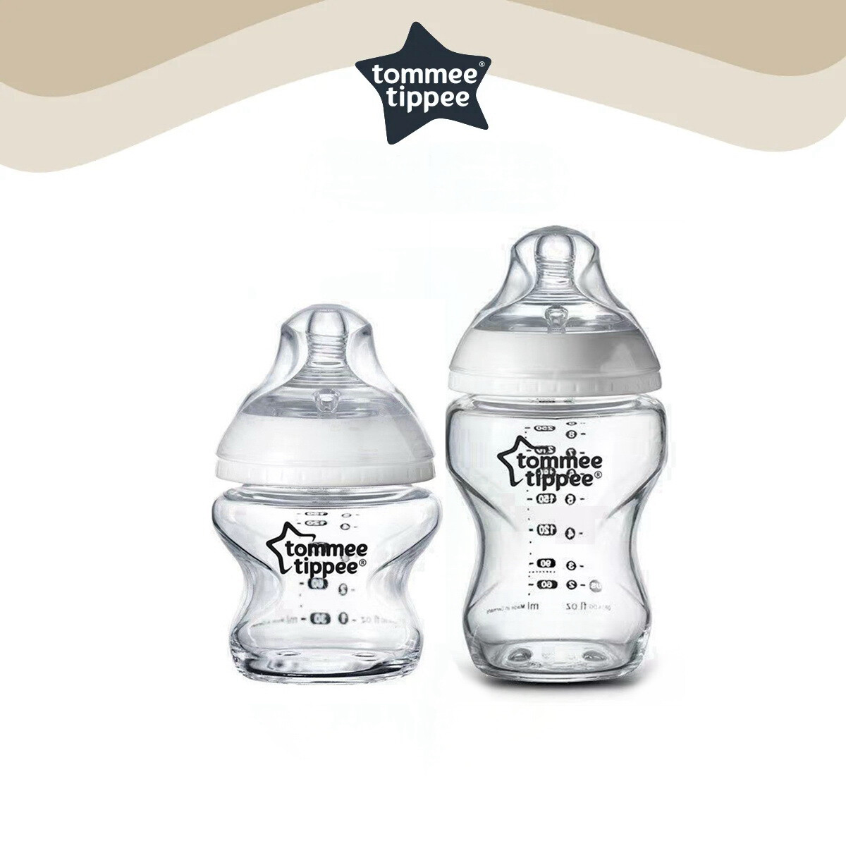 Bình sữa thuỷ tinh cổ rộng tommee tippee 150ml bình sữa cho bé 250ml với 0m + núm vú chảy chậm