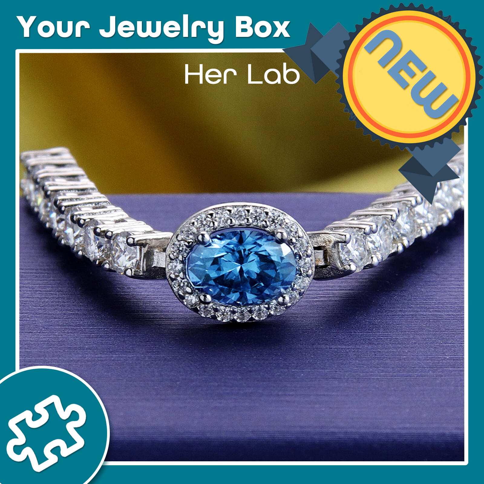 Her Lab Jewelry | Genuine aquamarine moissanite ladies bracelet 2.4 carats full diamond GTA certified diamond bracelet Shiny high-end silver jewelry adjustable birthday gift bestie jewelry ราคา 7,415 บาท*ส่งฟรี