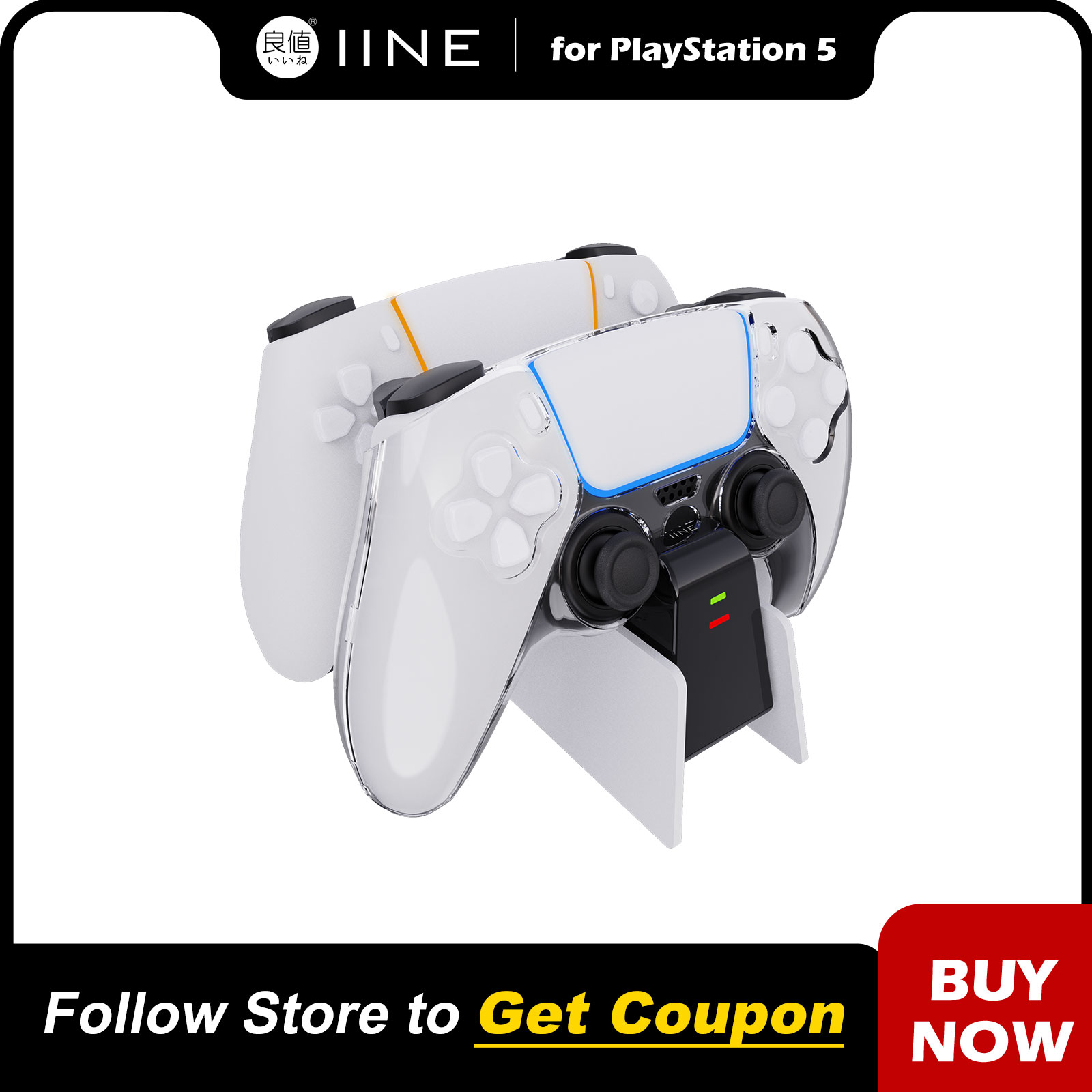 Iine ps5 điều khiển Ốp tích hợp sạc dự phòng Bộ điều khiển kép sạc tương thích playstation5 điều khiển