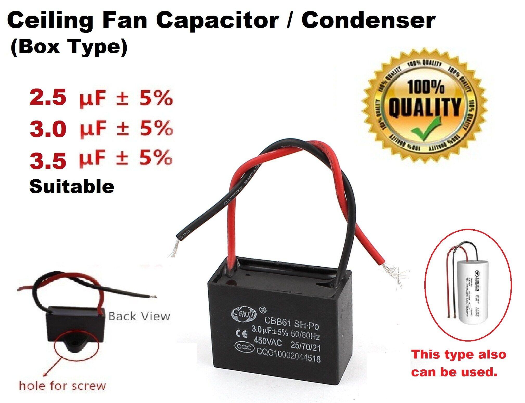 Ceiling Fan Capacitor Condenser 3 0uf