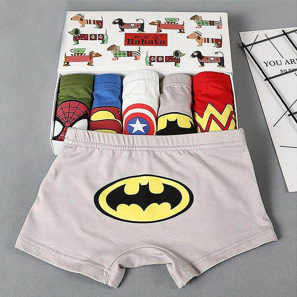 Baby Boys Cartoon Boxer Shorts Underpants  kIds 100/% Cotton Superman Panties