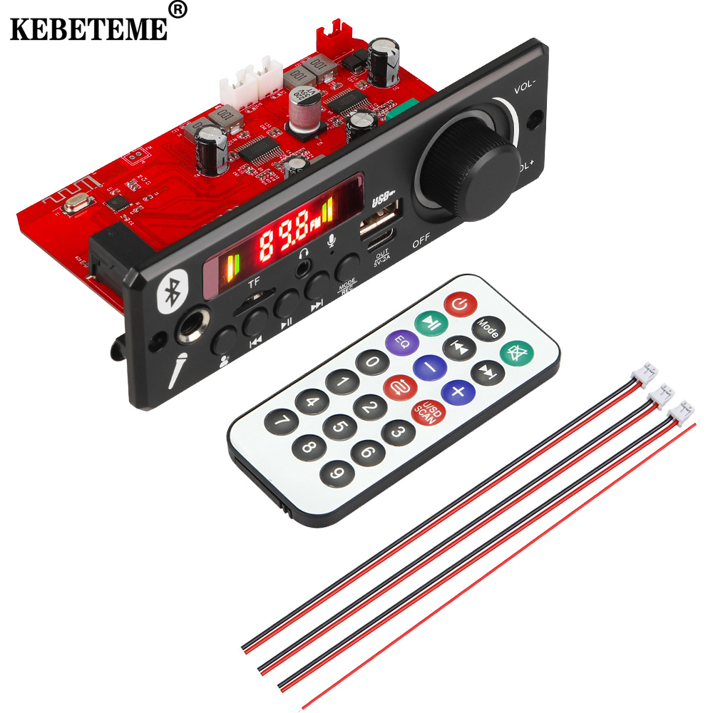 Kebeteme bộ giải mã âm thanh nổi lcd bảng mạch giải mã mp3 80w bluetooth 5.0 thiết bị thu nhận âm thanh điều khiển từ xa radio ghi âm rảnh tay hỗ trợ cuộc gọi