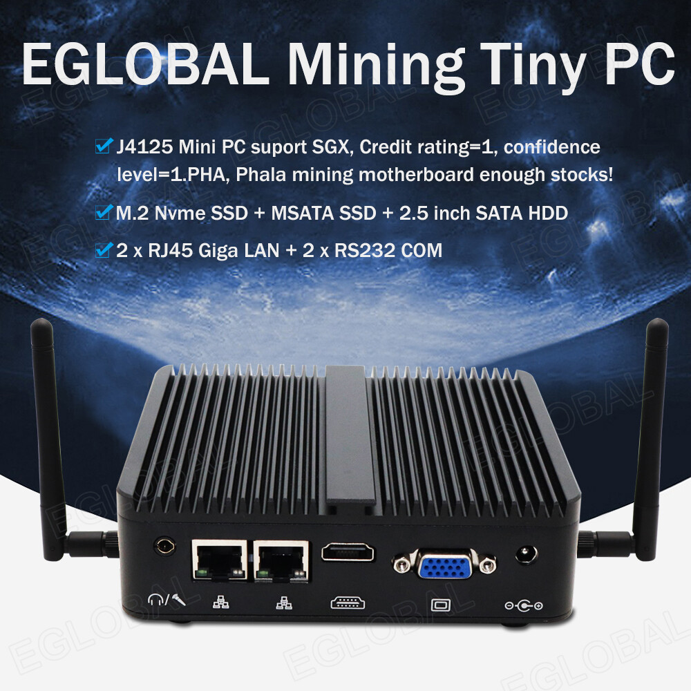 Eglobal Mini Computer Gaming Laptop Intel Celeron J4125 Mini PC DDR4 MAX 8G NVME SSD MAX 1TB Windows10 2LAN 2COM Office Mini PC ราคา 8,764 บาท*ส่งฟรี