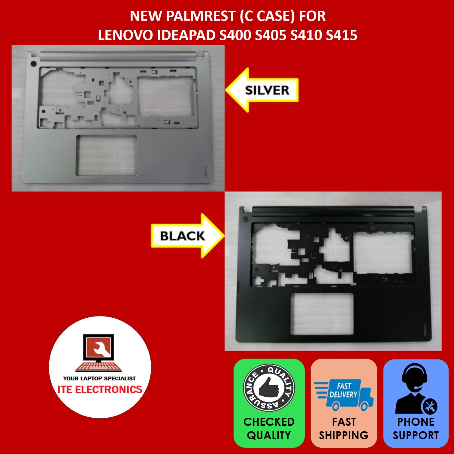 Châssis Arrière Pour Lenovo Ideapad S400, S405, S410, S415 - Occasion, Couleur Noir