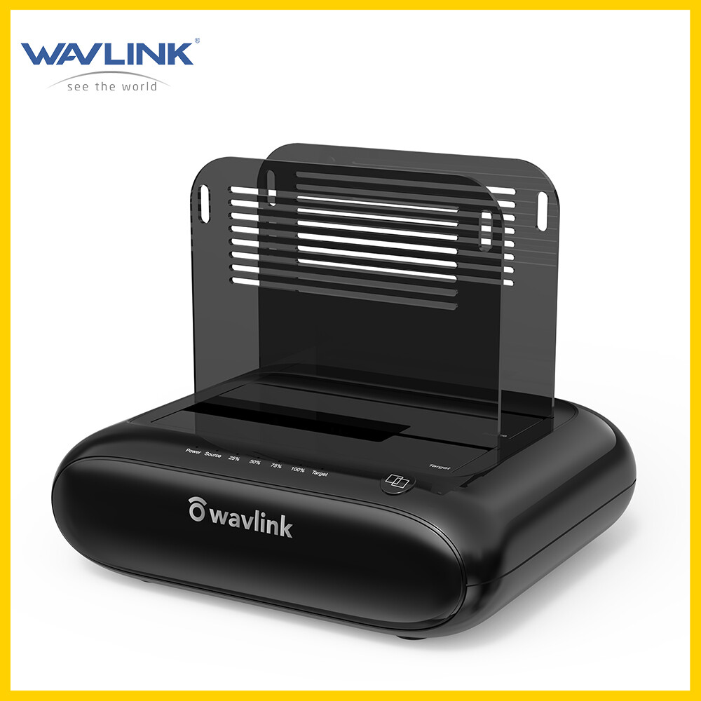 Wavlink Dual Slot External HDD Docking Station One Click Backup USB 3.0 to SATA I/II/III for 2.5 or 3.5in HDD SSD Support with Offline Cloning UASP SATA 5Gbps[2x16TB Supported] ราคา 674 บาท*ส่งฟรี