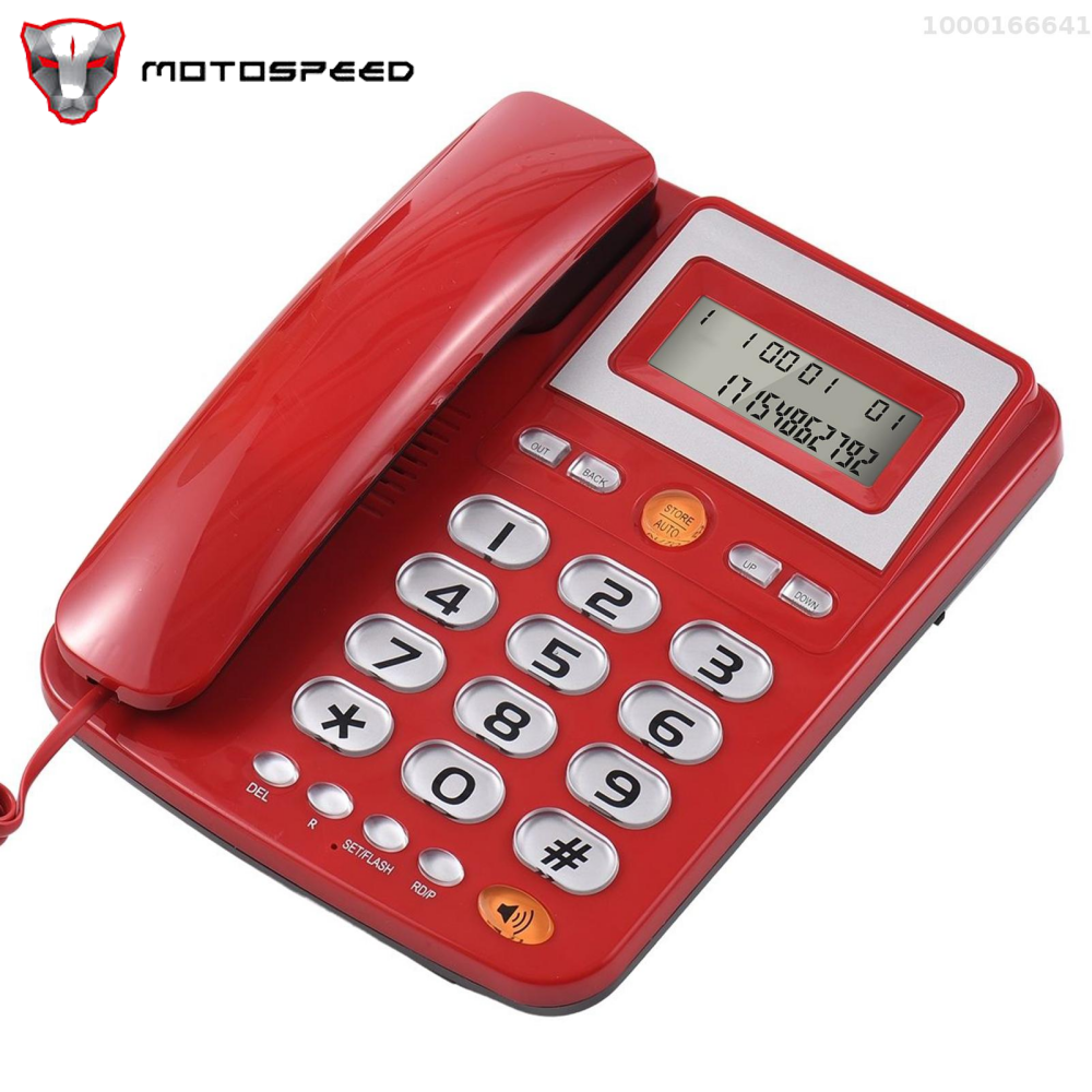 MOTOSPEED Desktop Corded Landline Phone Big Button Corded Telephone for Elderly Seniors Phone with LCD Display Flash/ Redial/ Hands Free Functions Dual Ports for the Switch for Home Hotel Office Bank Call Center ราคา 671 บาท*ส่งฟรี