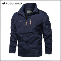 FUGUINIAO Mens Hooded Windproof Jacket Waterproof and Suitable for Military Cycling Tactical Stormwear (M-5XL)