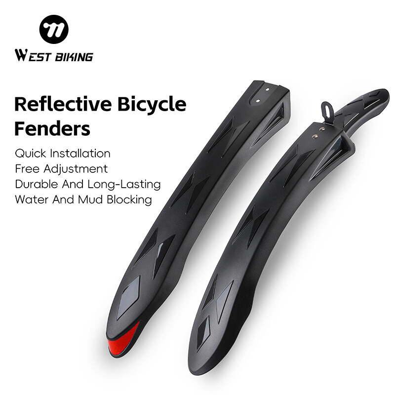 WEST BIKING Bike Fender Front Rear Bicycle Fender Mudguard for 26/27.5" Road MTB Bike Water Mud Guards Fender Bike Accessories ราคา 169 บาท*ส่งฟรี
