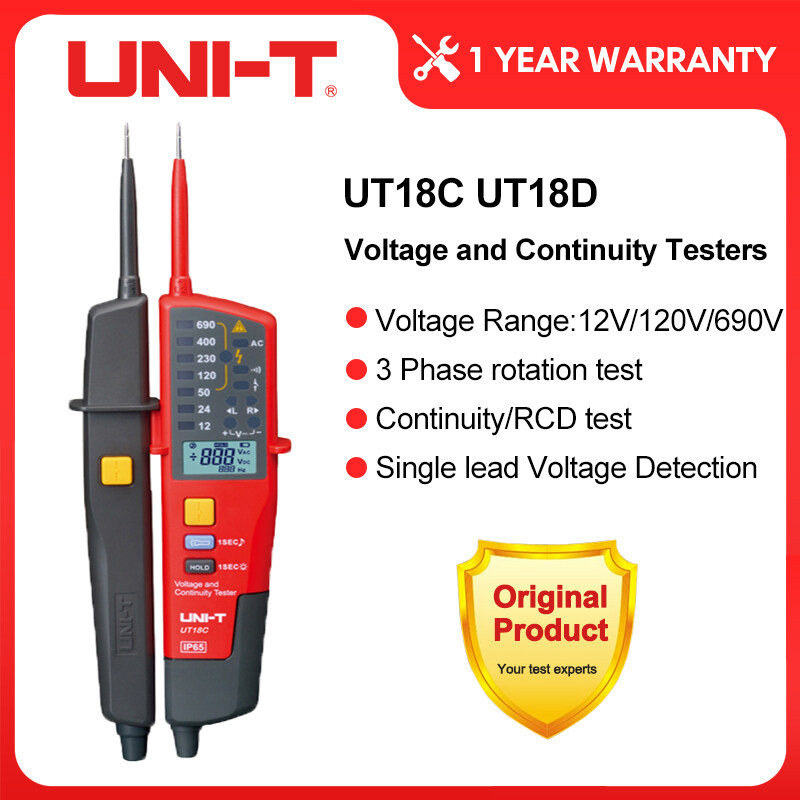 UNI-T Voltage and Continuity Testers UT18C UT18D Digital Voltmeter 690V AC
