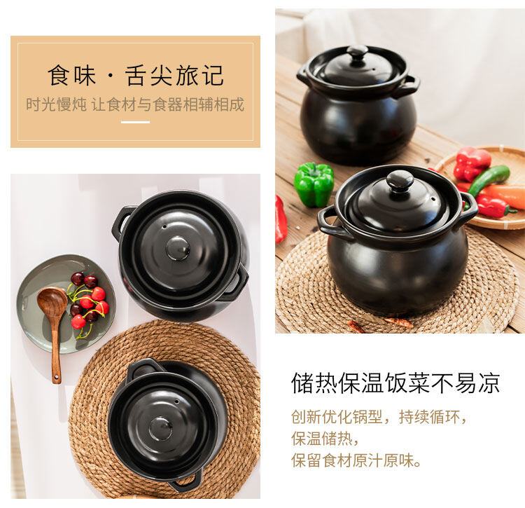 Gambar Ceramic Health Pot High Temperature Resistance Stew Pot Soup Stewing Pot