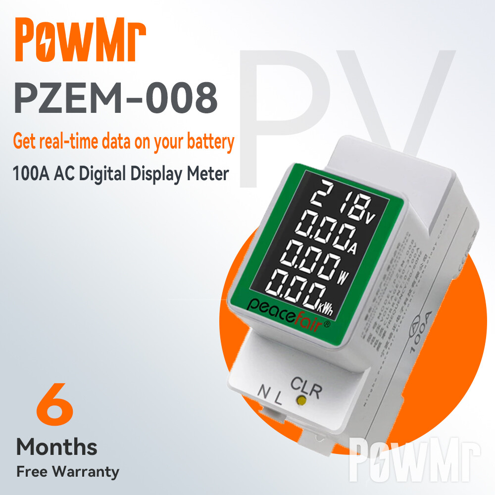 PZEM-008 1PC Din Rail điện đồng hồ đo năng lượng điện tử đồng hồ kWh wattmeter đa Ampe kế kỹ thuật số vôn kế dòng điện xoay chiều 50-300V 100A