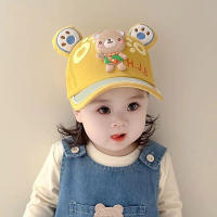 Cartoon Bear Baby Baseball Cap Breathable Thin Sunshade Boys Girls Peaked Caps Cute Travel Kids Sun Hats