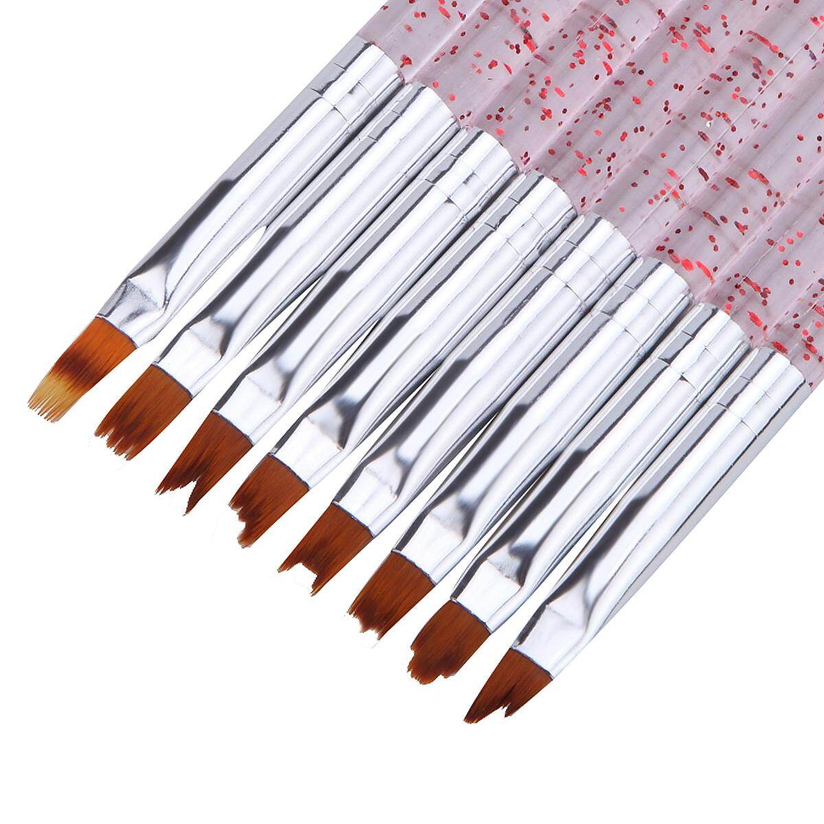 8 Cái/bộ Nail Art Trăng Nụ Cười Shape Acrylic Pháp Brush Set Gel Polish 3D Gradient Dần Dần Phai Màu DIY Sơn Vẽ Liner Bút