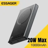 Essager 10000mAh năng lượng từ ngân hàng Màn hình LED 15W không dây sạc Type-C pd20w nhỏ gọn di động