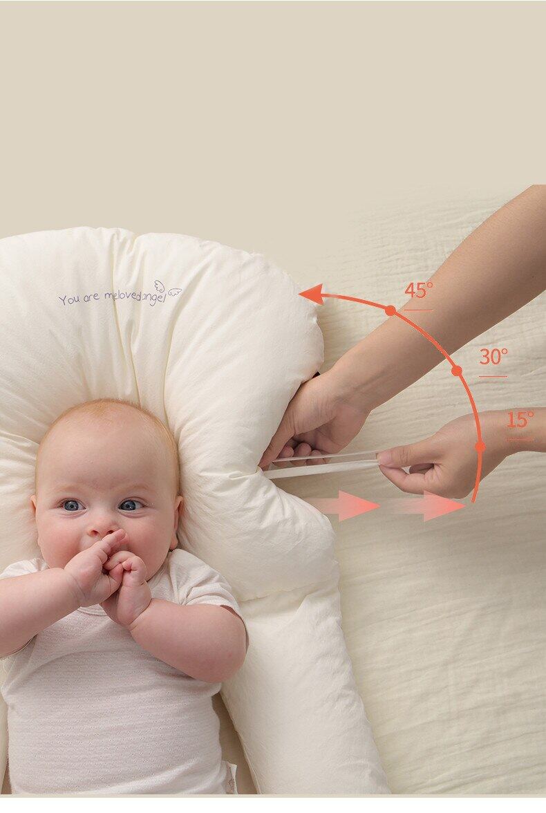 2023 trẻ sơ sinh mới gối định hình điều chỉnh chống rollover bên gối ngủ 8