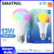 SMATRUL WiFi Bulb, Smart Lamp, RGB+W Dimmable LED