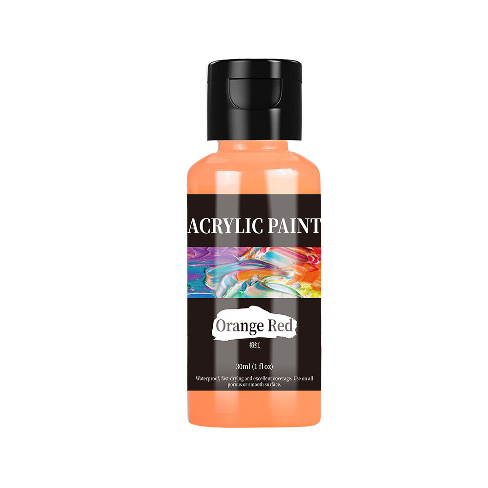 Ready Stock 30ml Acrylic Paint Colors Bottled Tube Acrylic Paint Set Paint For Fabric Clothing Painting Rich Leather DIY Pigment