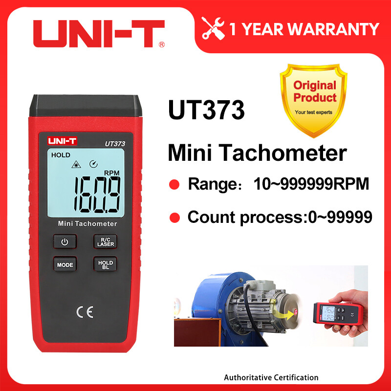 Máy đo tốc độ laser kỹ thuật số mini uni-t ut373 máy đo tốc độ không tiếp xúc phạm vi rpm 10-99999rpm máy đo tốc độ máy đo tốc độ km/h đèn nền