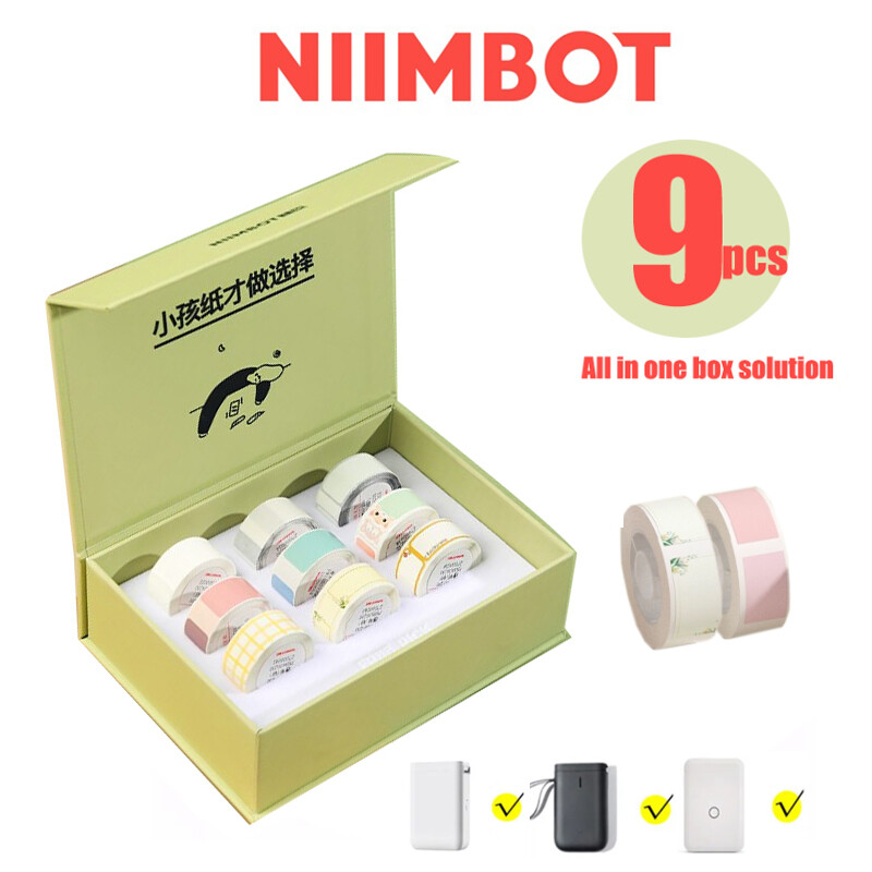 สติกเกอร์สีที่เก็บกันน้ำได้9ม้วนป้ายกระดาษสำหรับ NIIMBOT D11/D110/D101/H1สติกเกอร์ชื่อ - ยี่ห้อ niimbot ราคา 840 บาท*ส่งฟรี