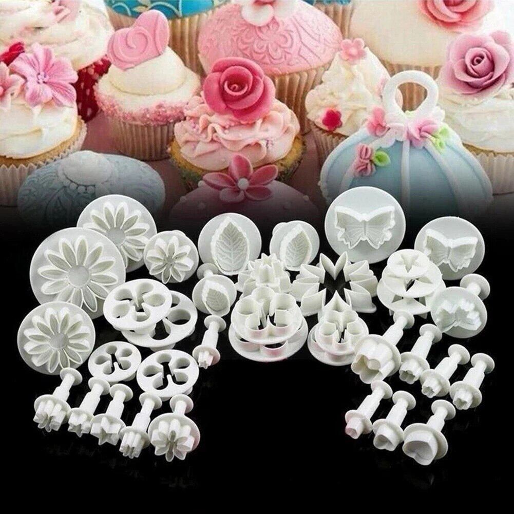 Gambar 33Pcs Plunger Fondant Cutter Cake Tools Cookie Mold Biscuit Mould DIY Craft 3D Bakeware Sets New Baking Mold Pastry Pastry Shop