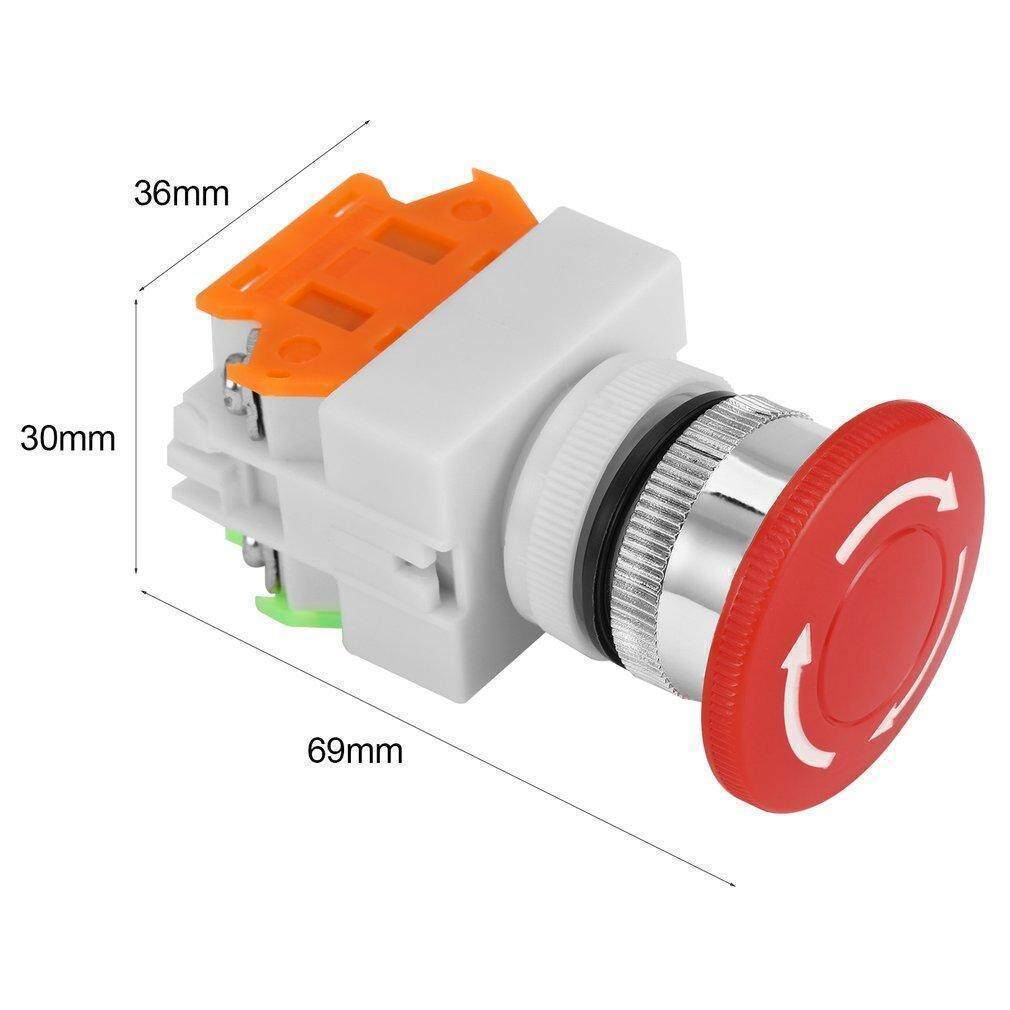 Souked N/O N/C Emergency Stop Switch Push Button Mushroom 4 Screw Terminals 