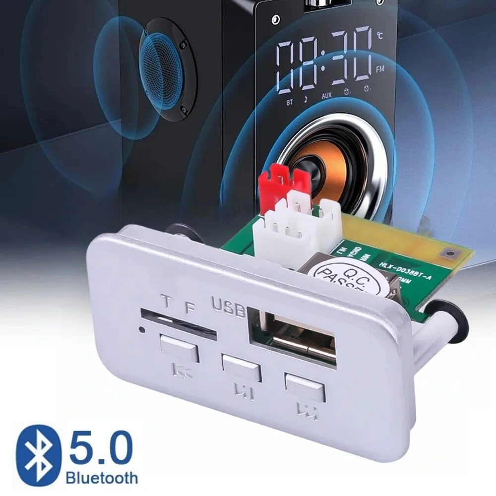 12v bluetooth không dây 5.0 diy mp3 wma wav bảng giải mã âm thanh trên xe hơi usb radio fm hỗ trợ thẻ tf rảnh tay mô-đun mp3 máy nghe nhạc cho loa