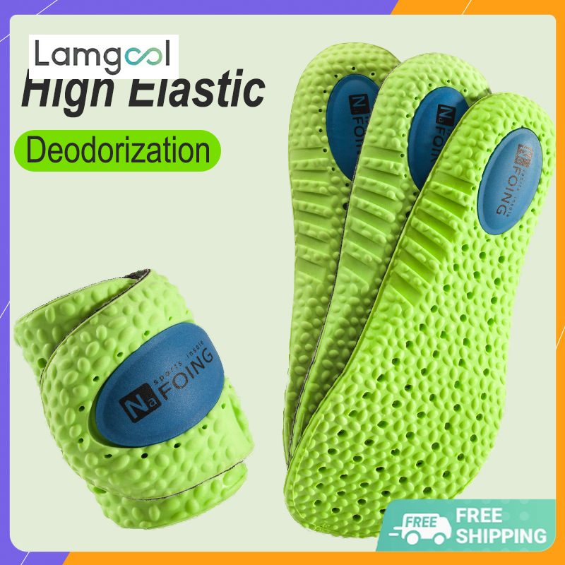 Ready Stock 1 Pair Sport Sneaker Shoe Insoles Shock Absorption Nature Herbal Deodorizer for Shoes Pads Massage Free Cutting Soft Shoes Padding Replacement