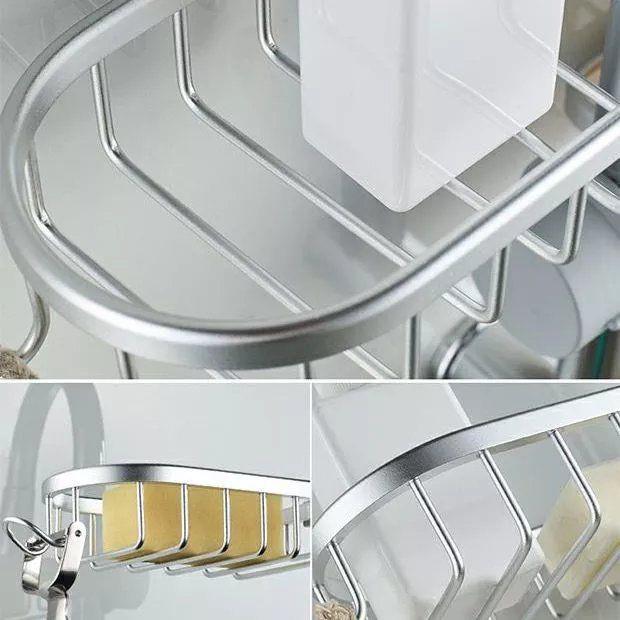 Gambar Space aluminum faucet sink sink sink washcloth drain basket storage rag rack rack kitchen supplies