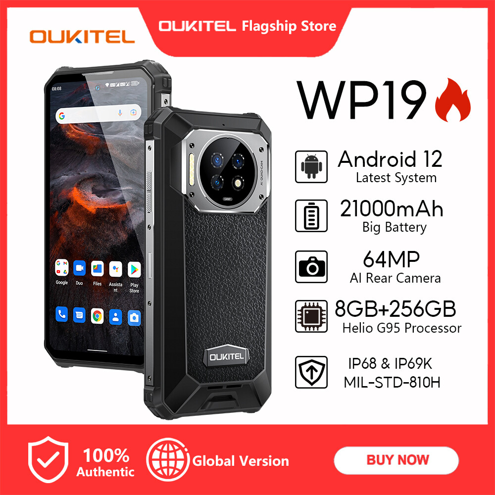 [LOCAL STOCK] OUKITEL WP19 Helio G95 Rugged Night Vision Smartphone 21000mAh 8GB RAM 256GB ROM 64MP Camera 90Hz Display Mobile Phone ราคา 7,999 บาท*ส่งฟรี