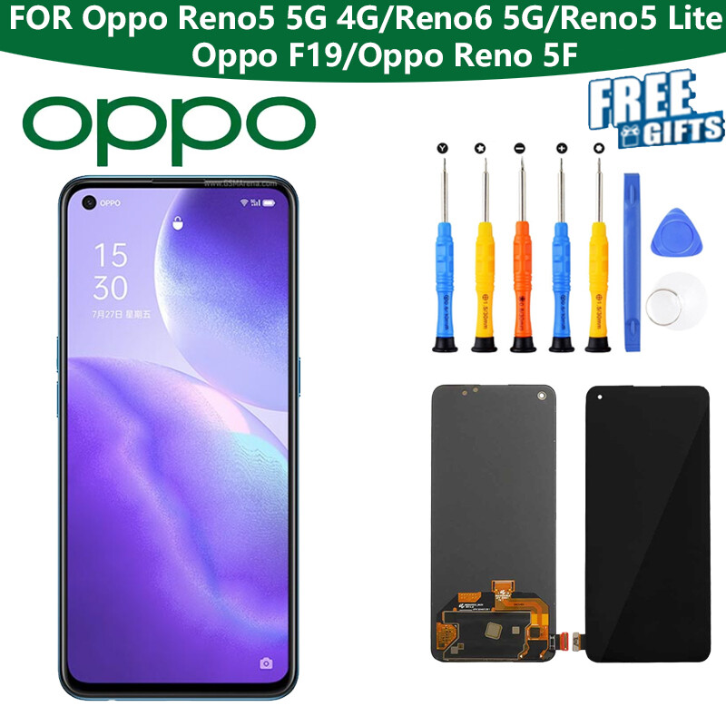 Siêu màn hình 6.43 "cho oppo reno 5 5g /reno 5 4g/oppo reno 6/reno5 lite/oppo reno 5f màn hình lcd bộ số hóa màn hình cảm ứng oppo f19