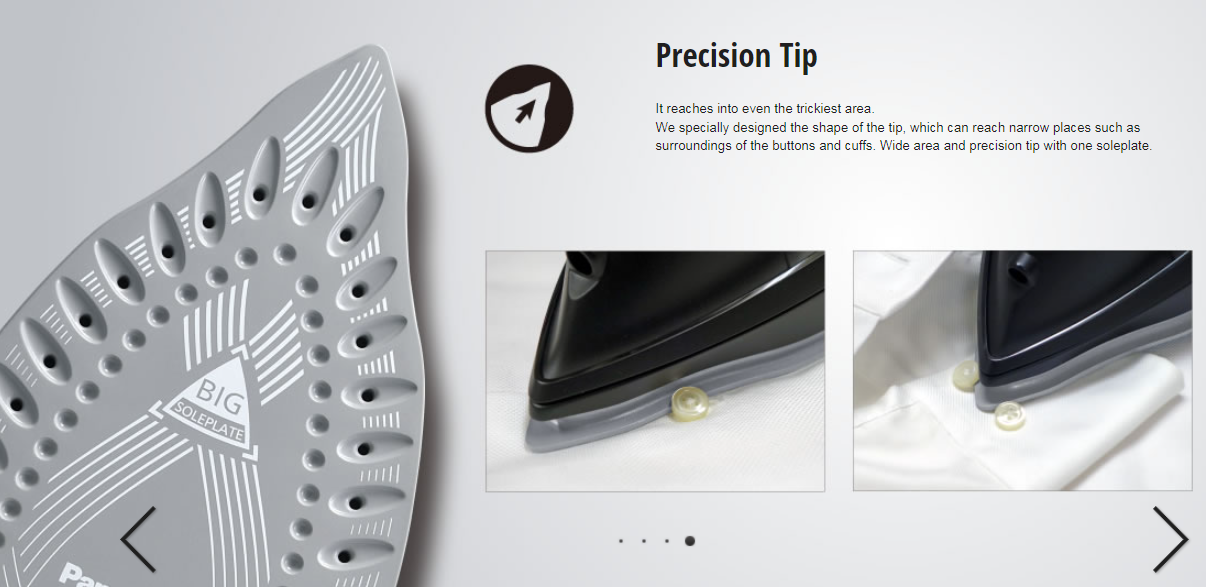 Panasonic NI-U500C Steam Iron with Ceramic-Coated Sole Plate description image 8