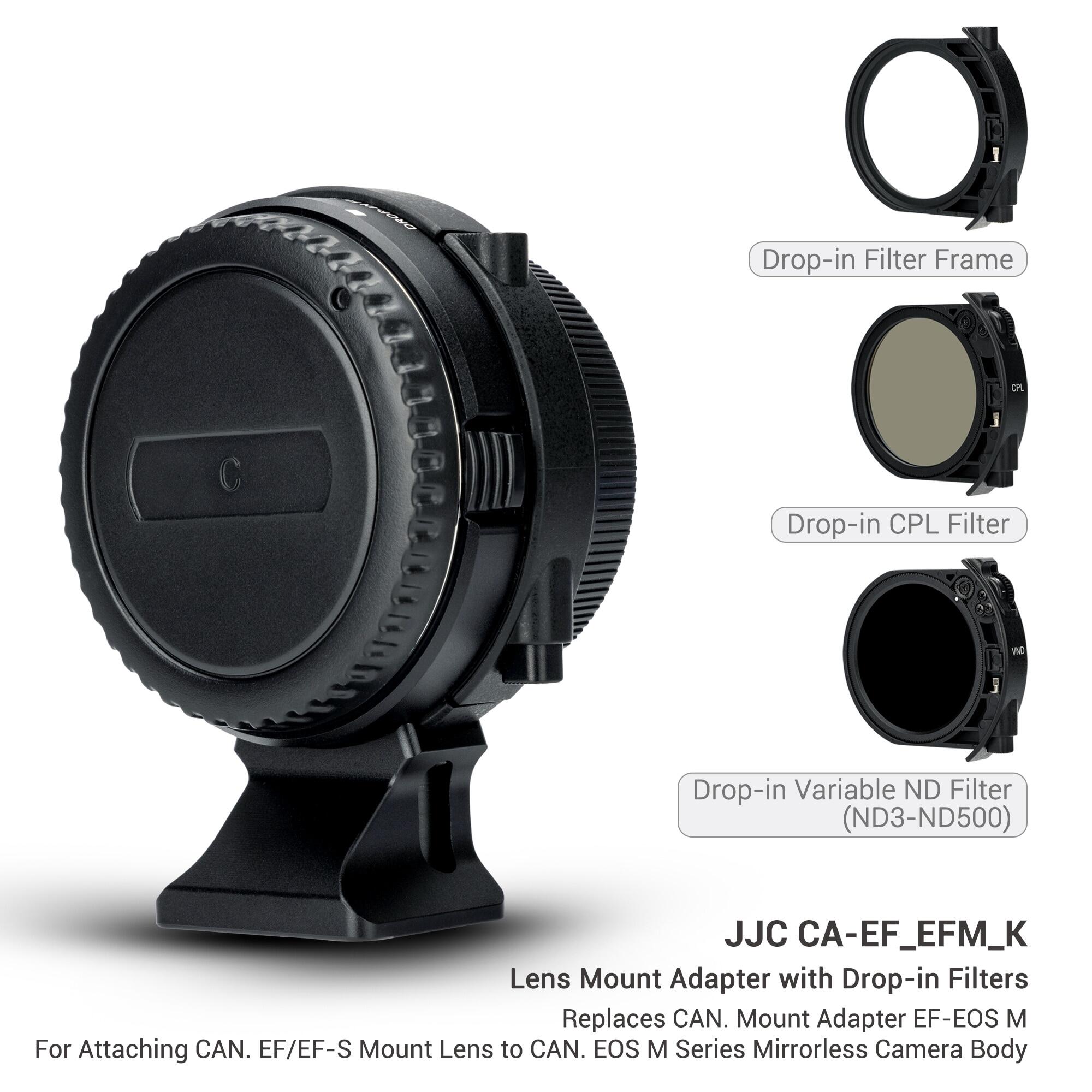 JJC EF-EOS M Mount Adapter with Drop-in ND CPL Filter for Canon