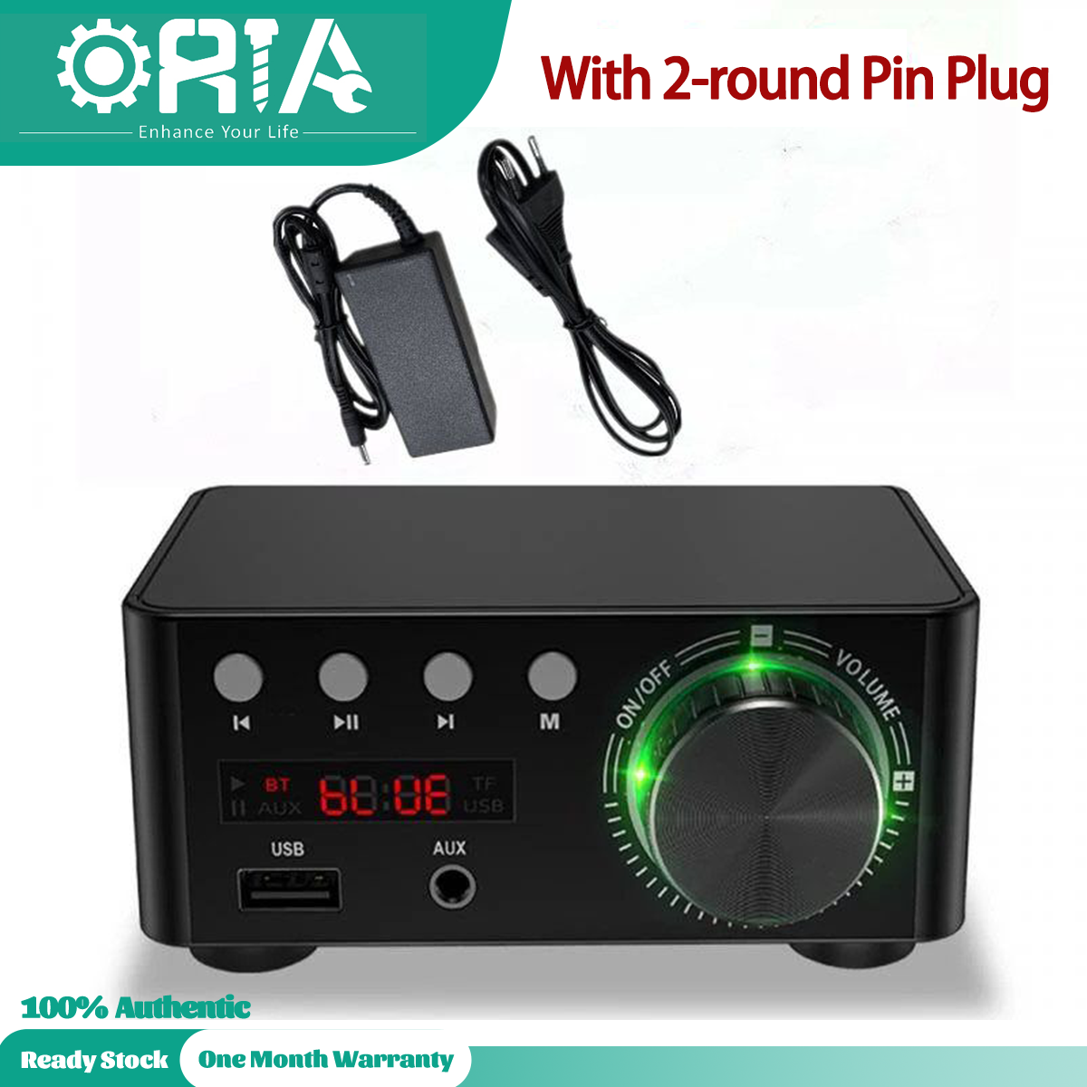 Oria bộ khuếch đại công suất bluetooth 5.0 mini kèm dây cáp và giắc cắm bộ khuếch đại âm thanh mini kỹ thuật số bluetooth bộ khuếch đại âm thanh máy nghe nhạc