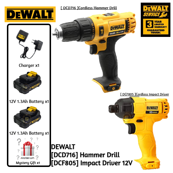 DEWALT DCD716 Cordless Hammer Drill DCF805 Cordless