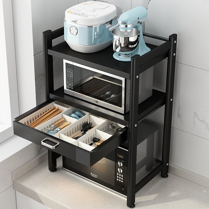 Gambar Kitchen shelf microwave multilayer mesa of multi function receive frame oven cooker household appliances shelf