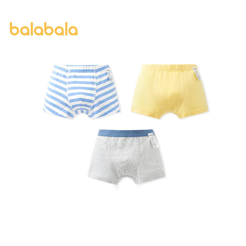 Balabala Boys' Underwear Boxer Shorts Elastic Children'S Boxer Shorts Mid To Large Children Baby Skin Friendly Breathable Three Pack ราคา 211 บาท*ส่งฟรี