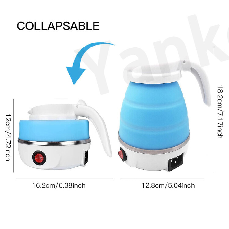 Foldable Silicone Electric Kettle Portable 0.6L 600W Fast Boiling SUS304 Stainless Steel Heating Plate Prevent Dry Burning Automatic Power Off - 4