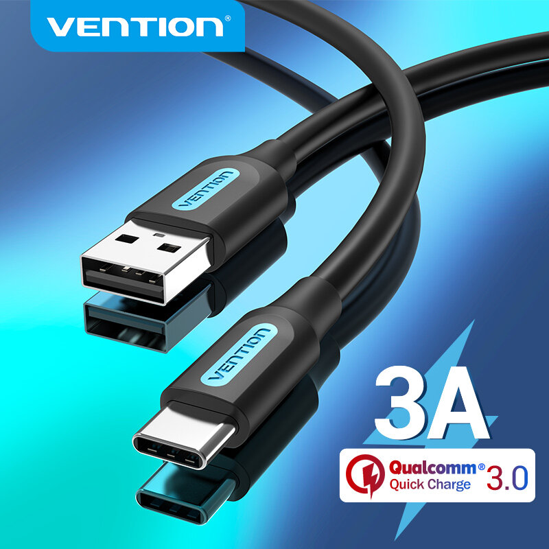 Cáp sạc nhanh Vention loại USB C Cáp sạc nhanh 3A Dây sạc nhanh cho Samsung S21 Huawei Mate 30 Xiaomi 11 Pro Realme 8 POCO M4 loại USB C Cáp sạc nhanh
