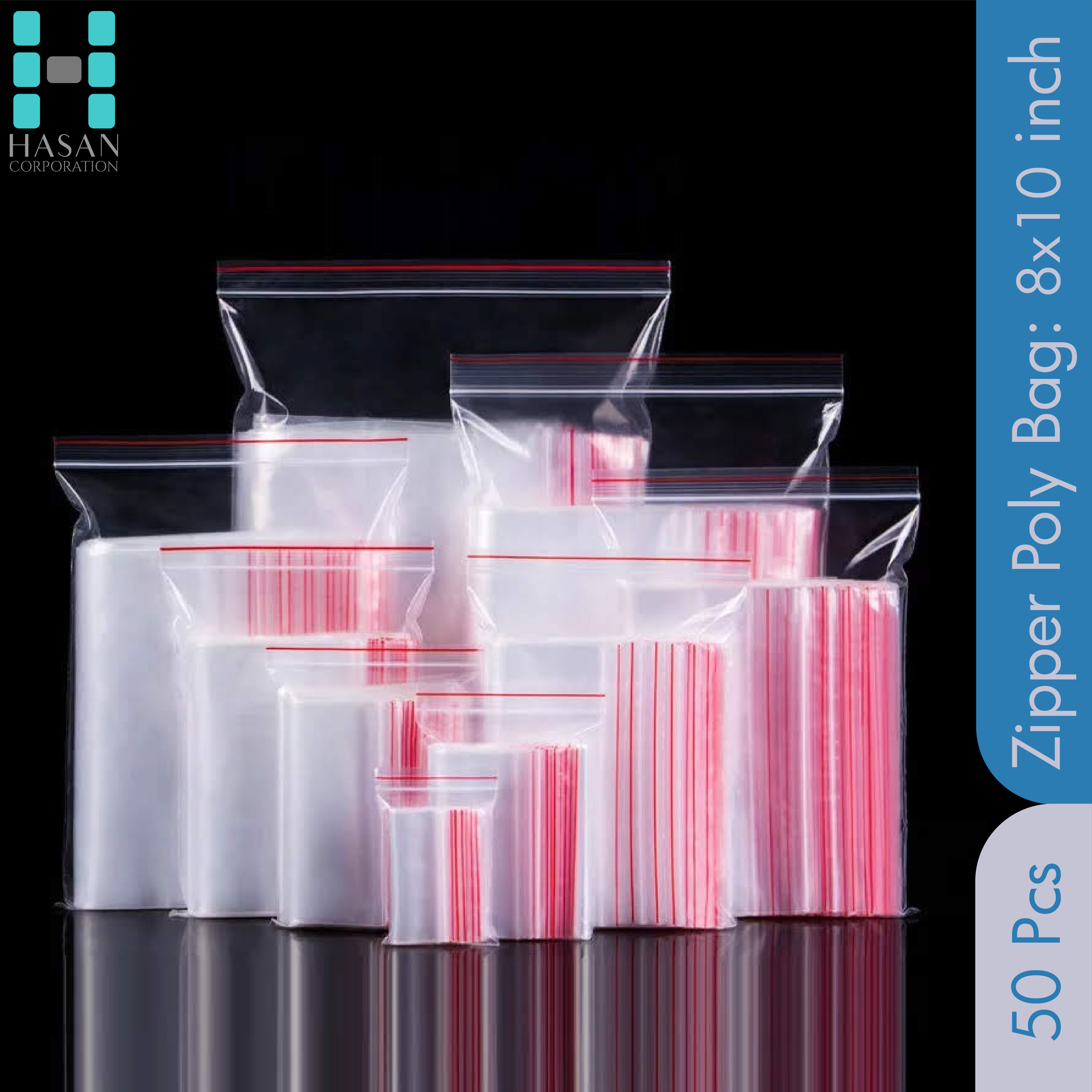 x 10 Inch Zip Lock Poly Bag 50 Pieces