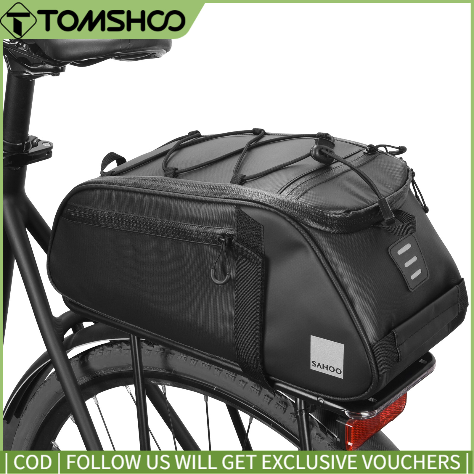 Sahoo 8l túi cốp sau xe đạp, túi panniers phía sau sức chứa lớn túi yên sau phản quang túi xe đạp đường trường mtb túi đựng đồ xe đạp túi xách tay