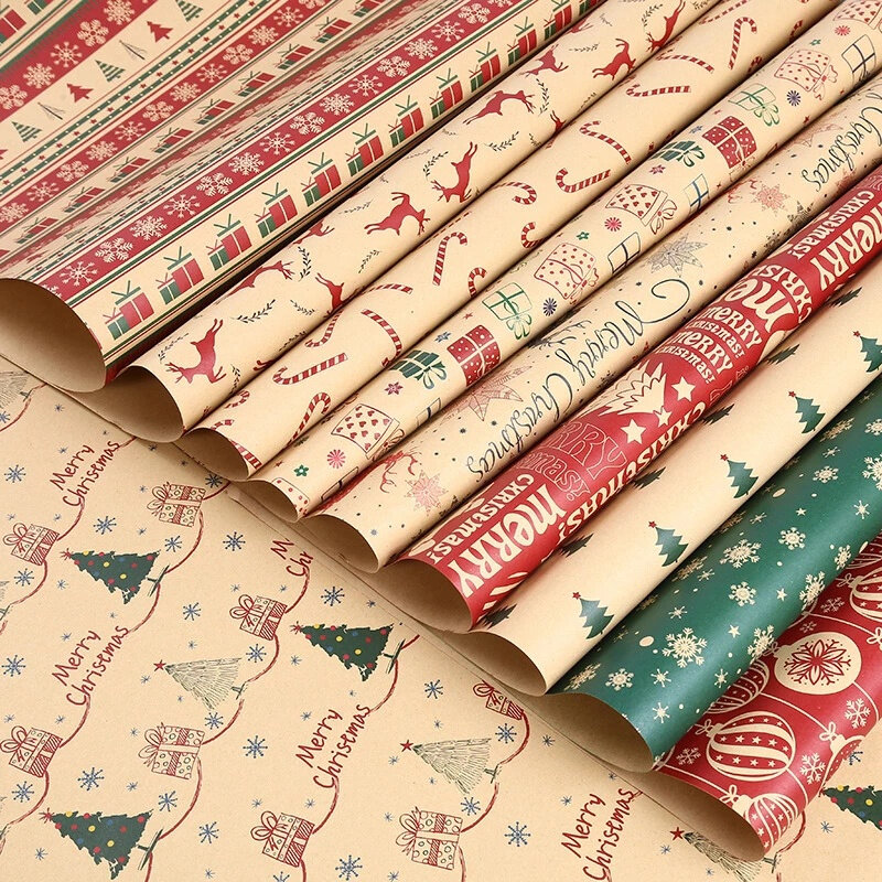 2021 Christmas Wrapping Paper Wedding Decor Gift Wrap Artware Kraft Packing  Paper Vellum Paper Origami Paper