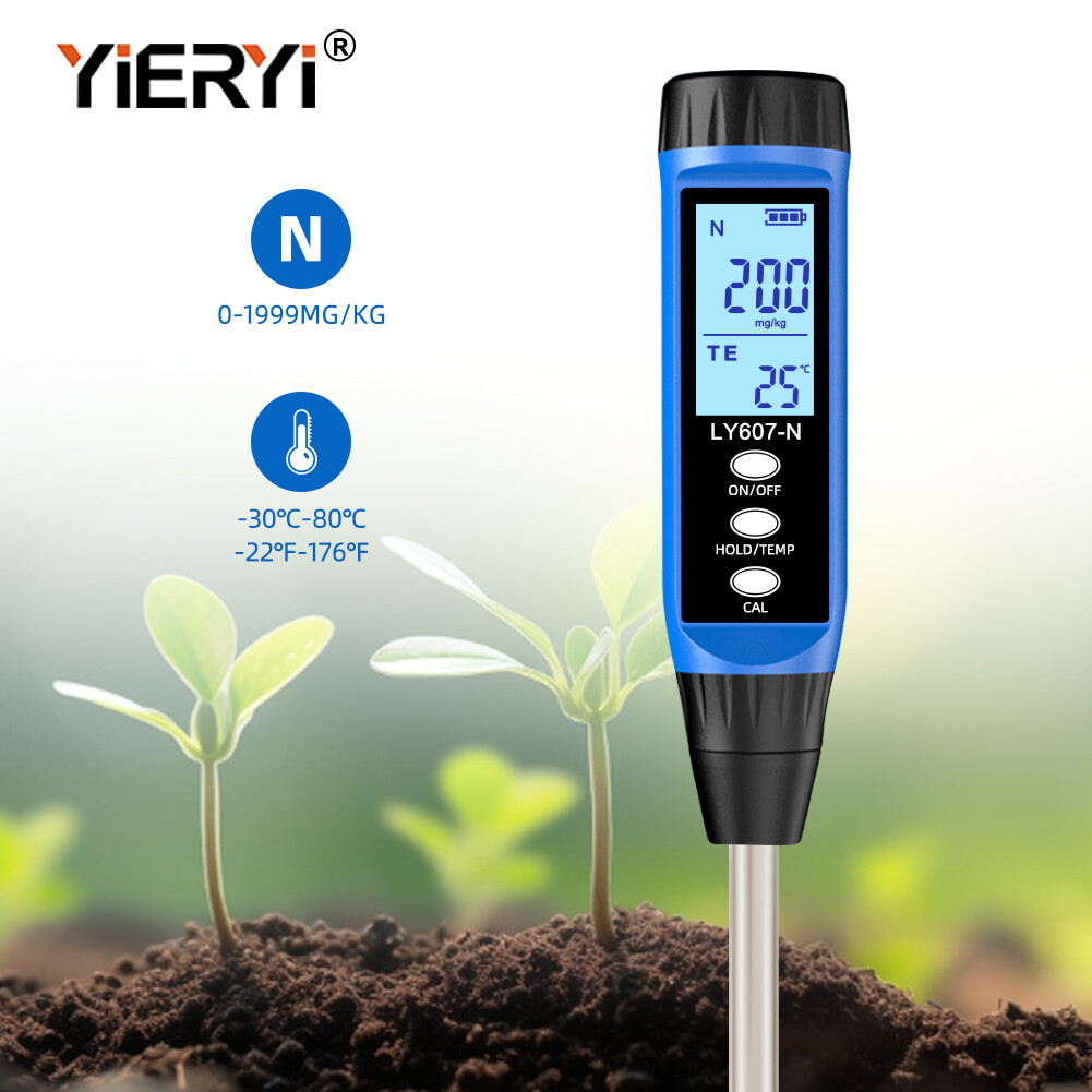 YIERYI New Nitrogen/Phosphorus/Potassium Digital Display Soil Tester New Function Soil Nutrient Meter Functional Range 0-1999mg/kg -30.0℃-80.0℃ Suitable for greenhouses Seedlings Orchards Gardens ราคา 2,008 บาท*ส่งฟรี